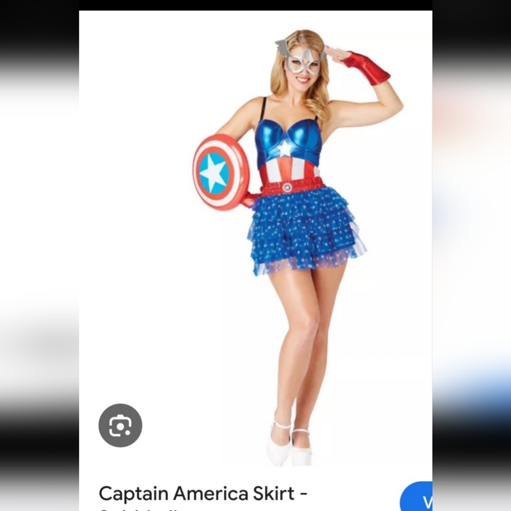 Adult Captain America Costume - Blue and Red